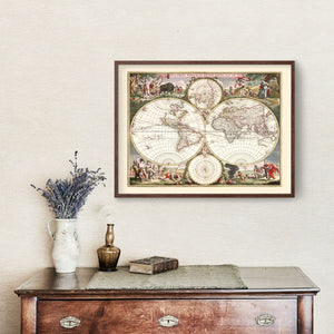 Vintage World Map 1682