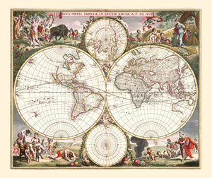 Vintage World Map 1682