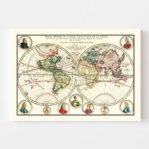 Vintage World Map 1717