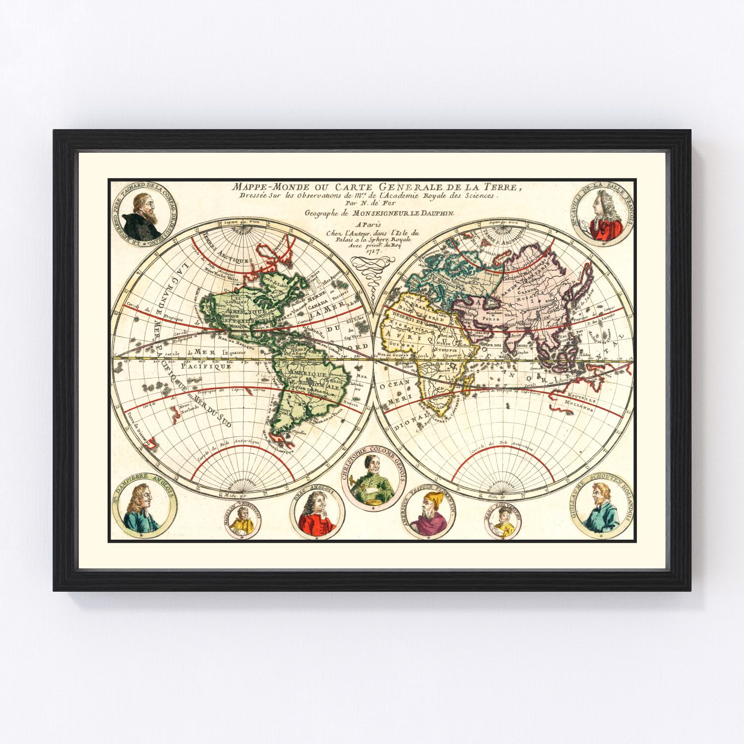 Vintage World Map 1717