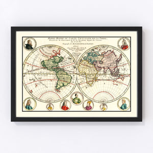 Vintage World Map 1717