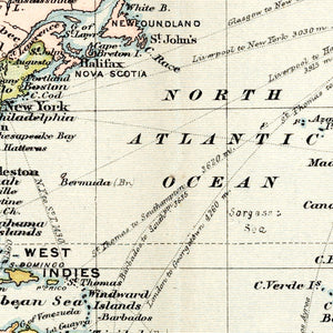 Vintage World Map 1892