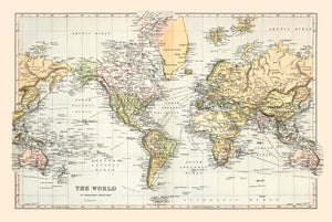 Vintage World Map 1892