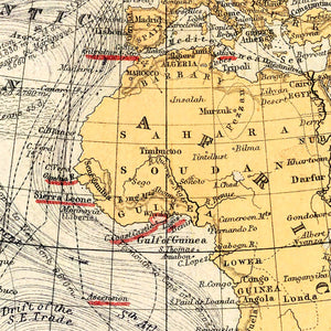 Vintage World Map (Sir John Herschel's Projection) 1871