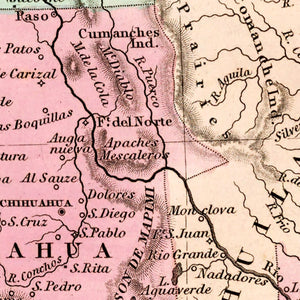 Vintage Map of Mexico And Guatemala 1834