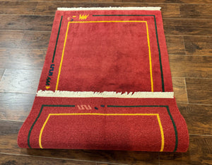 Indo Persian Gabbeh Rug 3x5, Red