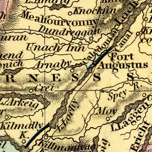 Vintage Map of Scotland 1842
