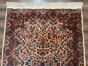 Karastan Ivory Kirman Rug 4x6, Floral Kirman #759, Wool Pile, Vintage, Original 700 Series