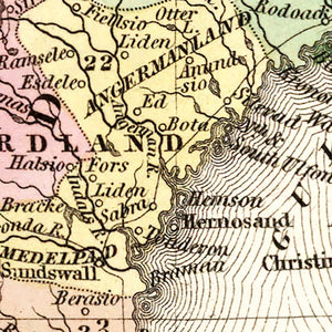 Vintage Map of Sweden & Norway 1836