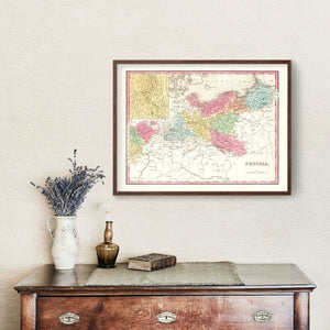 Vintage Map of Prussia 1836