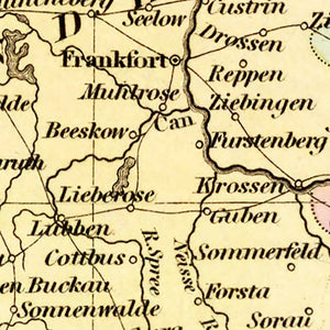 Vintage Map of Prussia 1836