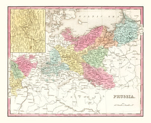 Vintage Map of Prussia 1836