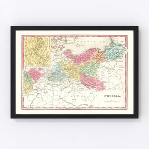 Vintage Map of Prussia 1836