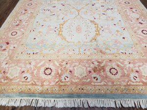 Pakistani Peshawar Rug 6x9, Light Colors, Wool, Hand Knotted, Vintage Rug for Modern Home