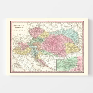 Vintage Map of Austria 1836