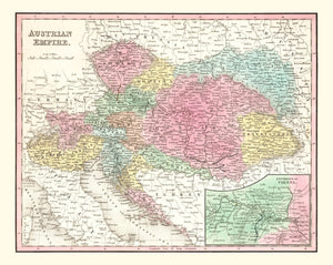 Vintage Map of Austria 1836