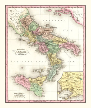 Vintage Map of Italy 1836