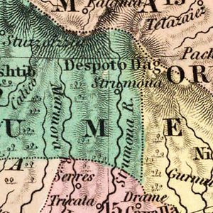 Vintage Map of Turkey (in Europe) 1836