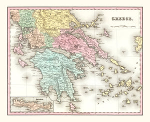 Vintage Map of Greece 1842