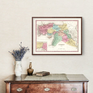 Vintage Map of Turkey (in Asia) 1836
