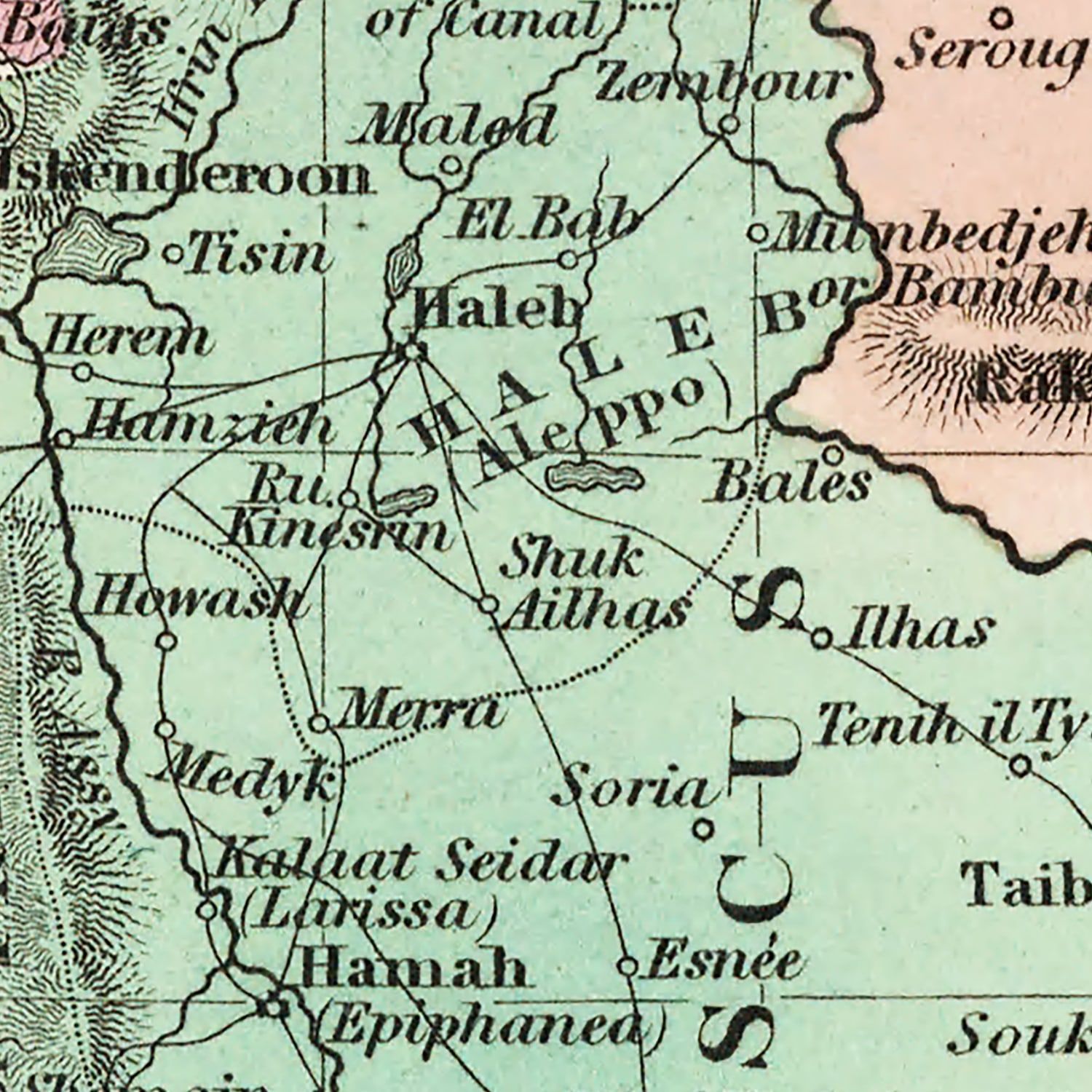 Vintage Map of Turkey (in Asia) 1836