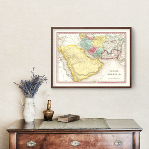 Vintage Map of Persia & Arabia 1836