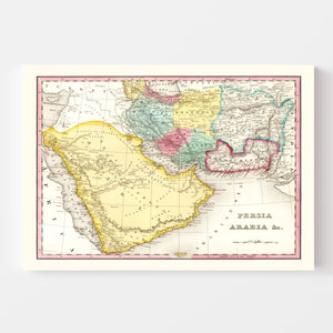 Vintage Map of Persia & Arabia 1836