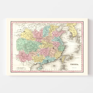 Vintage Map of China 1836