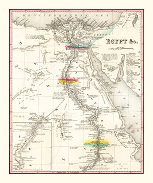 Vintage Map of Egypt 1836