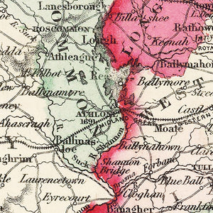 Vintage Map of Ireland 1865