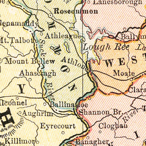 Vintage Map of Ireland 1883