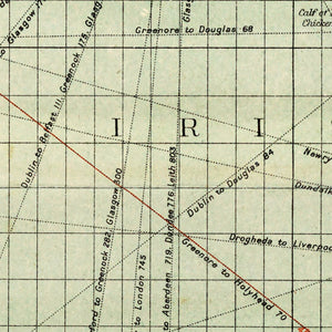 Vintage Map of the Irish Channel 1905