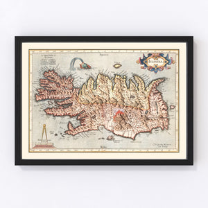 Vintage Map of Iceland 1623