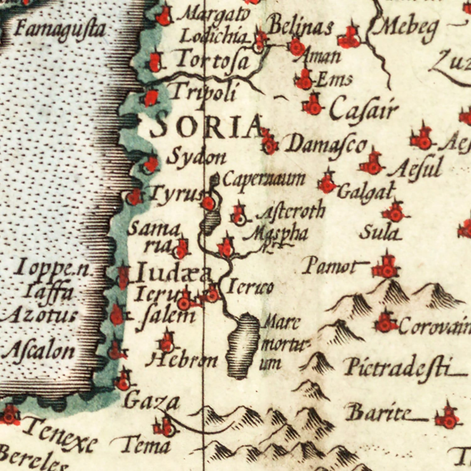 Vintage Map of Turkey, Saudi Arabia, Iraq & Syria 1623