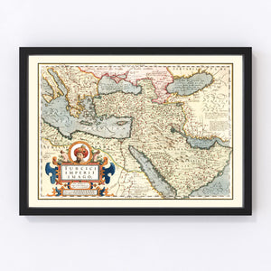 Vintage Map of Turkey, Saudi Arabia, Iraq & Syria 1623