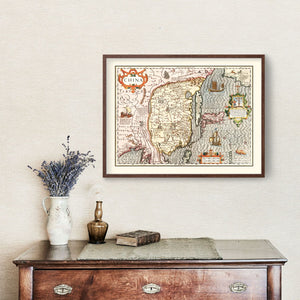 Vintage Map of China 1623