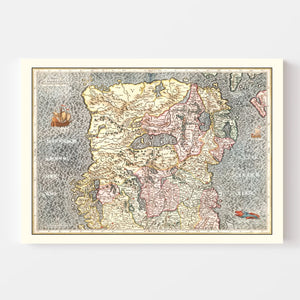 Vintage Map of North Ireland 1623