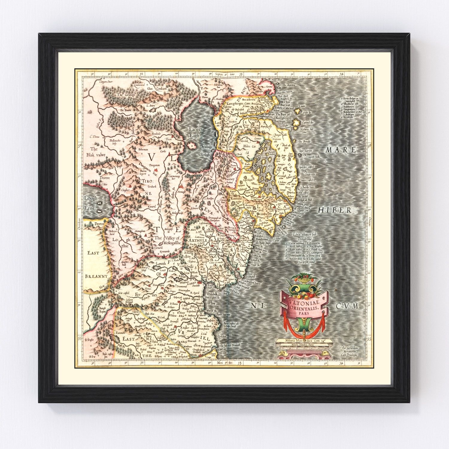 Vintage Map of Ulster, Ireland 1623