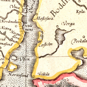 Vintage Map of Norway, Sweden & Finland 1623