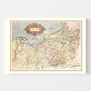 Vintage Map of Prussia 1623