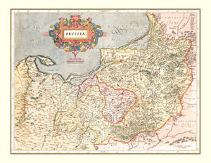 Vintage Map of Prussia 1623