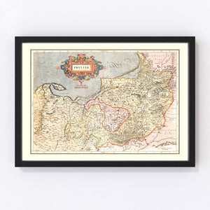 Vintage Map of Prussia 1623