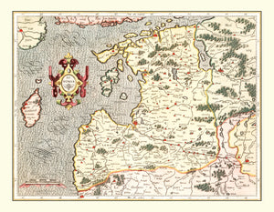 Vintage Map of Latvia 1623