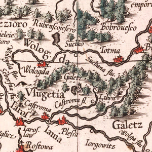 Vintage Map of Russia 1623