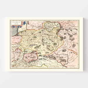 Vintage Map of Lithuania 1623