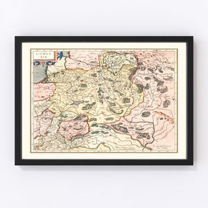Vintage Map of Lithuania 1623