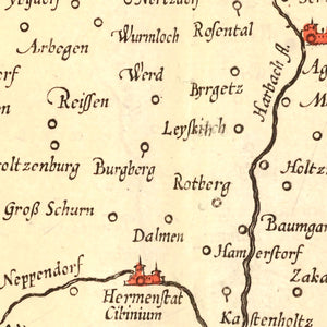 Vintage Map of Transylvania (Romania) 1623