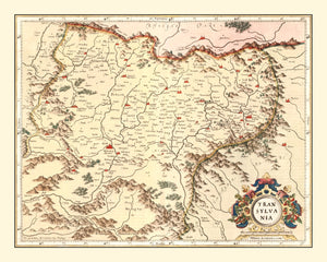 Vintage Map of Transylvania (Romania) 1623