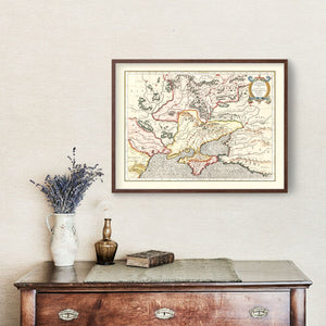 Vintage Map of Ukraine & Russia 1623