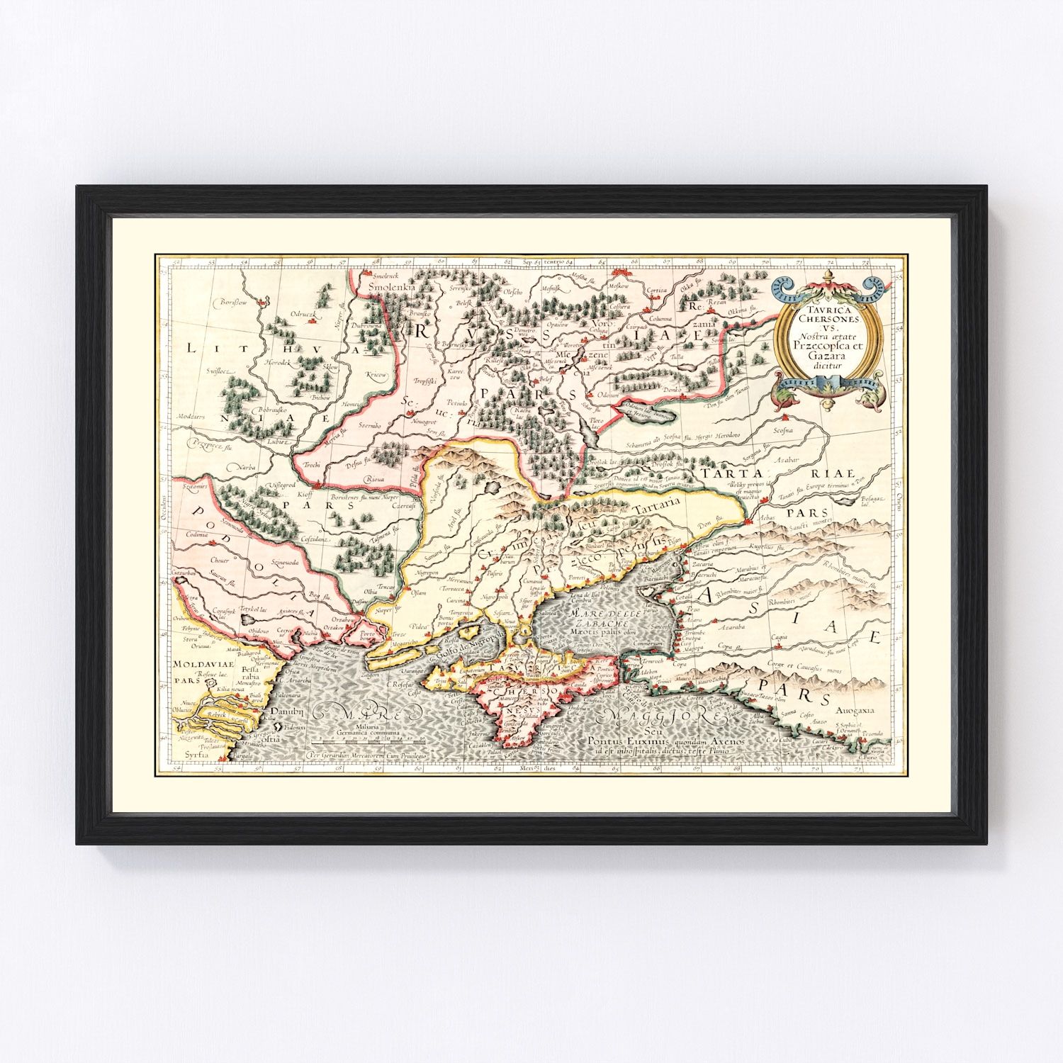 Vintage Map of Ukraine & Russia 1623